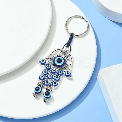 Alloy with Resin Evil Eye Charms Keychains KEYC-JKC00619-02-1