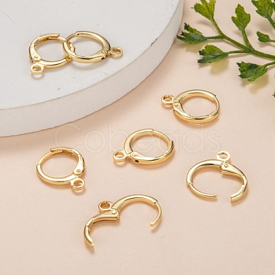 Brass Huggie Hoop Earring Findings KK-L179-04G-A-1