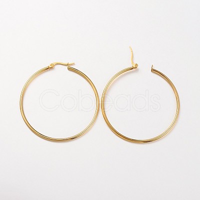 304 Stainless Steel Hoop Earrings X-EJEW-N0016-11G-H-1