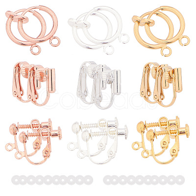 SUNNYCLUE Brass Clip on Earring Findings KK-SC0001-36-1