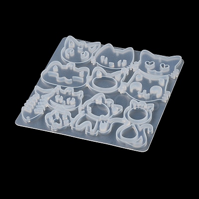 Cat Shape DIY Pendant Silicone Molds DIY-G101-01A-1