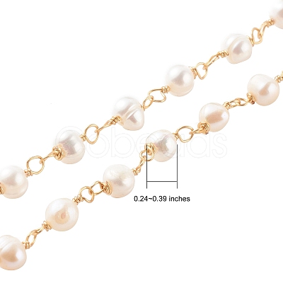 1 Strand Handmade Cultured Freshwater Pearl Beaded Chains AJEW-SZ0002-07-1