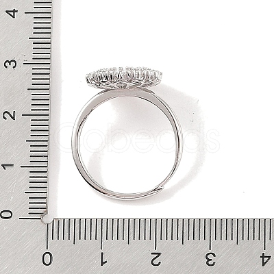 925 Sterling Silver Micro Pave Cubic Zirconia Adjustable Ring Settings STER-B003-12P-1