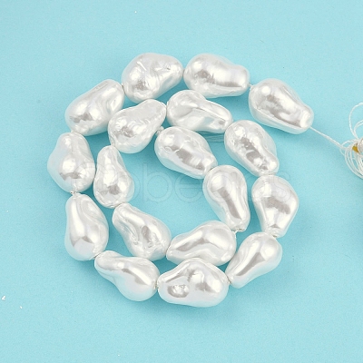 Electroplated Shell Pearl Beads Strands BSHE-M035-01A-05-1