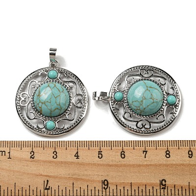 Synthetic Green Turquoise Pendants G-Q158-03T-1