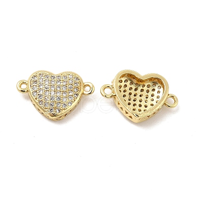 Brass Micro Pave Clear Cubic Zirconia Connector Charms KK-E068-VB340-1