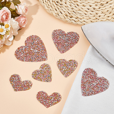 CRASPIRE 4 Styles Heart Hotfix Rhinestone Appliques PATC-CP0001-02A-1