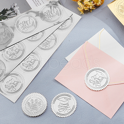 Custom Silver Foil Embossed Picture Sticker DIY-WH0336-005-1