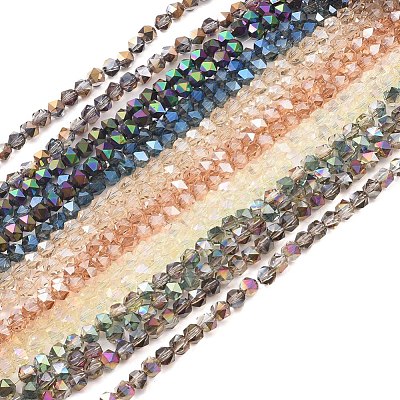 Electroplate Glass Beads Strands EGLA-L018-B-1