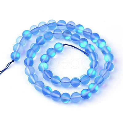 Synthetic Moonstone Beads Strands G-R375-8mm-A11-1