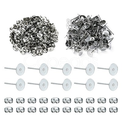 100Pcs 304 Stainless Steel Stud Earring Findings STAS-YW0001-43D-1