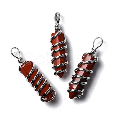 Natural Red Jasper Big Pointed Pendants G-I322-05P-06-1