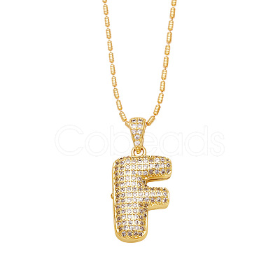 Brass Micro Pave Cubic Zirconia Pendant Necklaces PW-WG99827-06-1