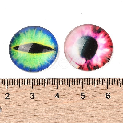 Half Round/Dome Dragon Eye Printed Glass Cabochons X-GGLA-A002-20mm-AB-1