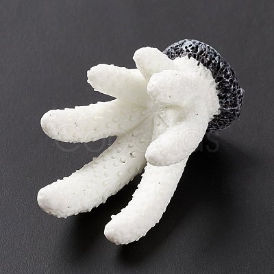 Resin Imitation Coral Ornaments DJEW-G026-01B-1