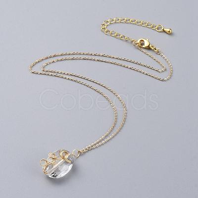 Glass Pendant Necklaces NJEW-JN02587-04-1