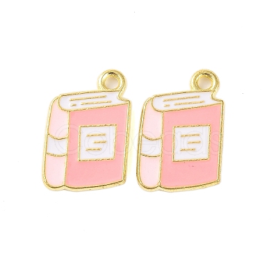 Golden Plated Alloy Enamel Pendants X-ENAM-Z017-12G-03-1