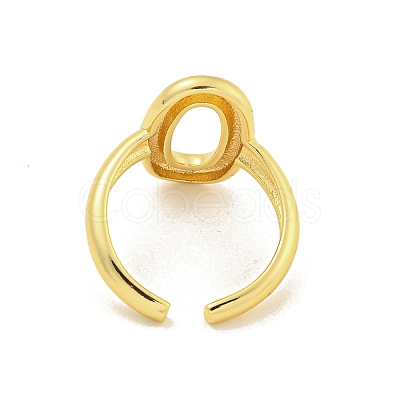 Rack Plated Brass Oval Open Cuff Ring for Women RJEW-Z039-05G-1