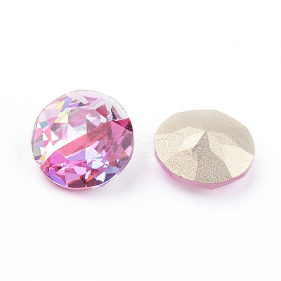 Pointed Back & Back Plated K9 Glass Rhinestone Cabochons X-RGLA-J012-10mm-209LS-1