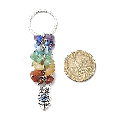 Chakra Natural Gemstone Chip Bead Keychain KEYC-JKC00415-02-1