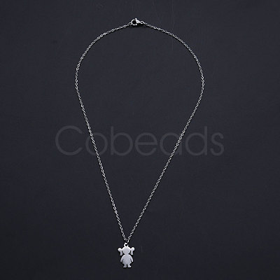 Non-Tarnish 201 Stainless Steel Pendant Necklaces NJEW-S105-JN573-40-1-1