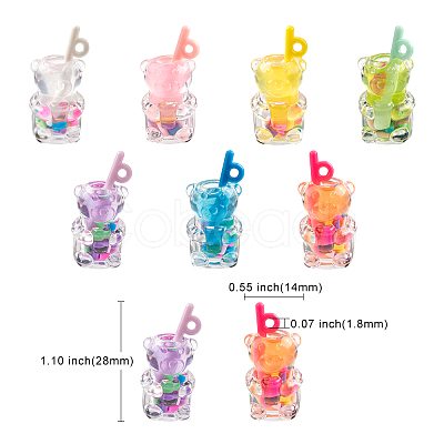 35Pcs 7 Colors Transparent Resin Pendants RESI-CJ0002-10-1