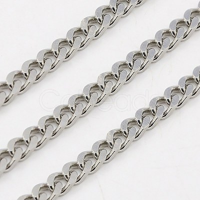 Non-Tarnish 3.28 Feet 304 Stainless Steel Twist Chains X-CHS-K001-19-3mm-1