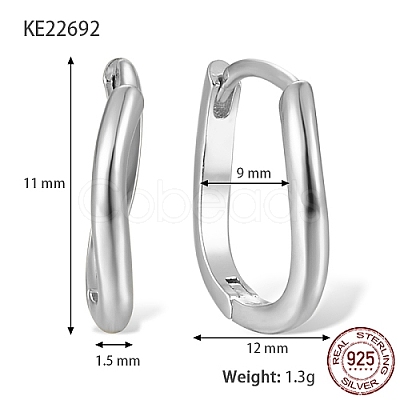 Anti-Tarnish Rhodium Plated 925 Sterling Silver Hoop Earrings AM6700-2-1