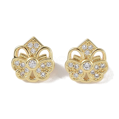 Brass Micro Pave Cubic Zirconia Slide Charms KK-E110-11G-1