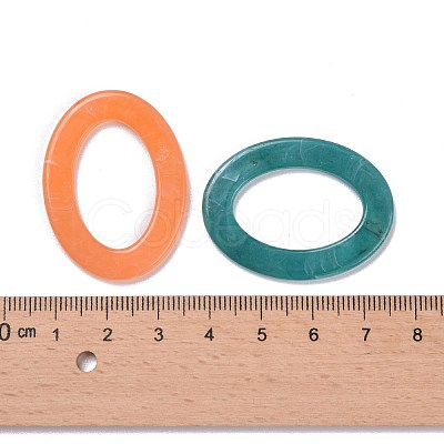 Oval Imitation Gemstone Acrylic Linking Rings X-OACR-R022-M-1