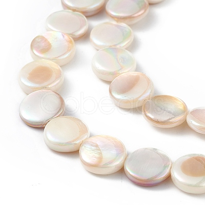 Electroplated Natural Freshwater Shell Beads Strands SHEL-K001-002-1