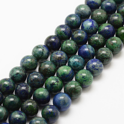 Natural Chrysocolla and Lapis Lazuli Beads Strands G-G735-07-8mm-1