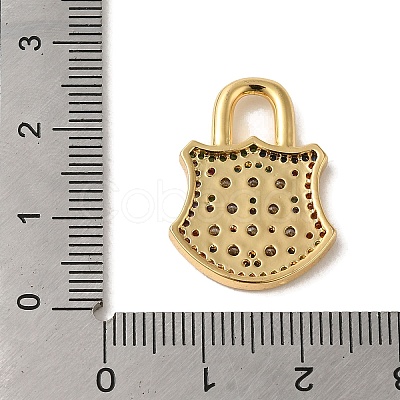 Brass Micro Pave Cubic Zirconia Glass
 Pendants KK-R162-029C-G-1