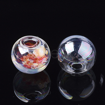 Round Handmade One Hole Blown Glass Globe Ball Bottles BLOW-R002-16mm-AB-1