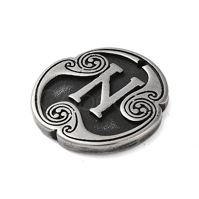 Rune Letters Alloy Pendants PALLOY-S193-01AS-09-1