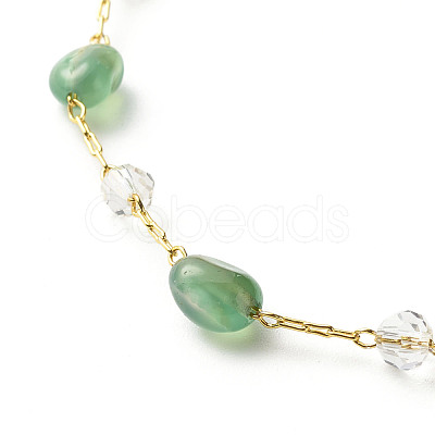 Natural Green Agate Beads Anklets Set for Girl Women AJEW-AN00450-04-1