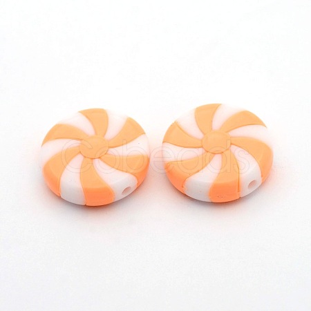Opaque Acrylic Flat Round Beads PACR-F013-06-1