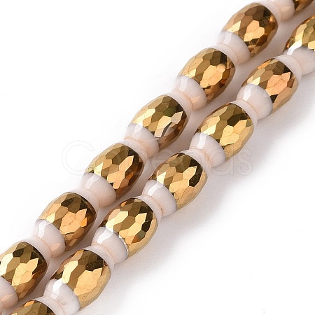 Electroplated Glass Beads Strands GLAA-P003-D04-1
