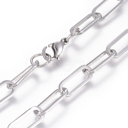 304 Stainless Steel Chain Necklaces NJEW-L160-013P-1