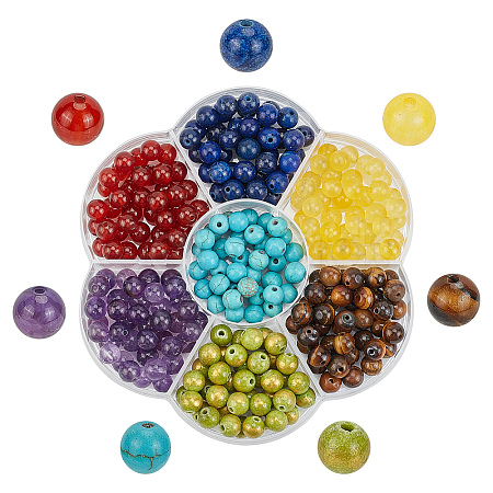 SUNNYCLUE 280Pcs 7 Colors Natural Mixed Gemstone Beads G-SC0001-57-1
