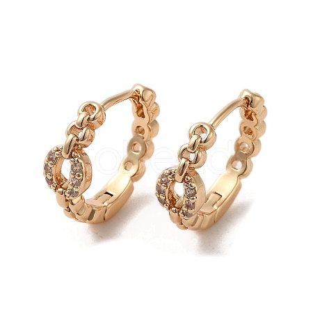 Brass Micro Pave Cubic Zirconia Hoop Earrings EJEW-C073-34KCG-1