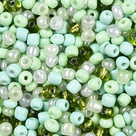 Opaque & Transparent Inside Colours Glass Seed Beads SEED-F004-4mm-04-1