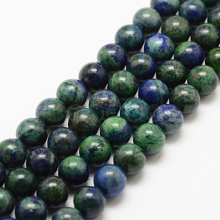 Natural Chrysocolla and Lapis Lazuli Beads Strands G-G735-07-8mm-1