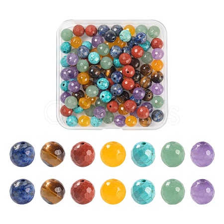 100Pcs 7 Style Natural Mixed Gemstone Beads G-LS0001-59-1