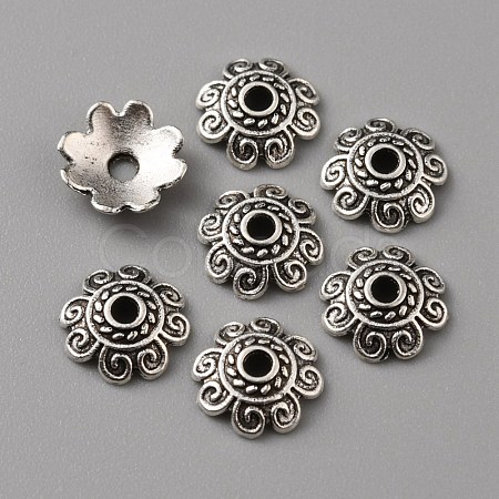 Tibetan Style Alloy Bead Caps FIND-WH0116-06A-AS-1