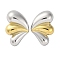 304 Stainless Steel Stud Earrings, Wing, Left and Right, Golden & Stainless Steel Color, 32x22mm