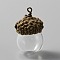 Glass Ball Pendants, with Natural Acorn Shell Cap, Autumn Theme, Clear, 30x18mm, Hole: 2mm