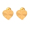 Ion Plating(IP) 304 Stainless Steel Textured Heart Ear Plug Gauges for Women, Real 18K Gold Plated, 7x8mm