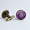 Alloy Enamel Flat Round with Dragon & Skull Cufflinks, for Apparel Accessories, Antique Bronze, 18x17x16mm