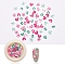 Paper Cabochons, Nail Art Decorations, Mixed Shapes, Medium Violet Red, 4~6x5~6.5x0.2mm, about 50pcs/box